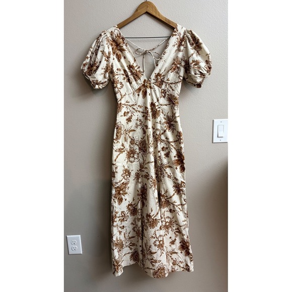Abercrombie & Fitch Dresses & Skirts - Abercrombie & Fitch Floral Midi Dress XS‎ Emerson Puff Sleeve Poplin Cottagecore